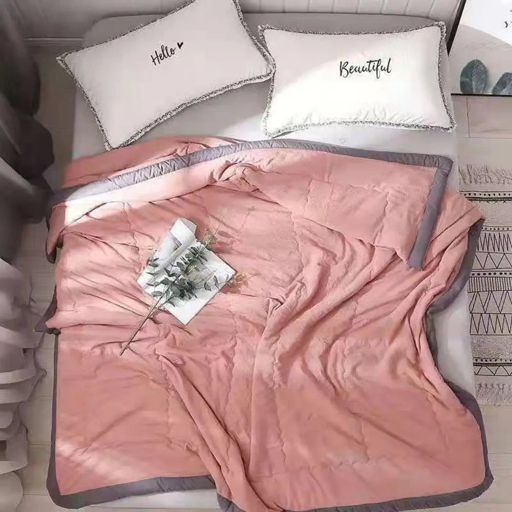 New Double Sided Cooling Blanket Cold Effect Skin-Friendly Conditioning Quilt Breathable Solid Color Cooler Quilt Spring Summer