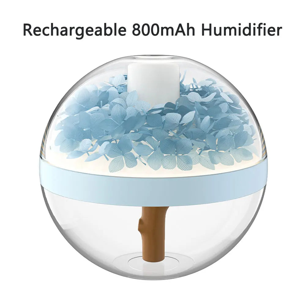 Eternal Flower Humidifier Dual-USB Battery Charger Mini Home Atmosphere Light Creative Festival Gift Artificial Flower Diffuser