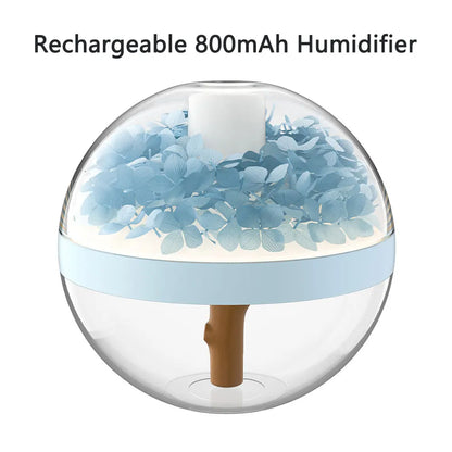 Eternal Flower Humidifier Dual-USB Battery Charger Mini Home Atmosphere Light Creative Festival Gift Artificial Flower Diffuser