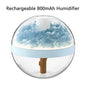 Eternal Flower Humidifier Dual-USB Battery Charger Mini Home Atmosphere Light Creative Festival Gift Artificial Flower Diffuser