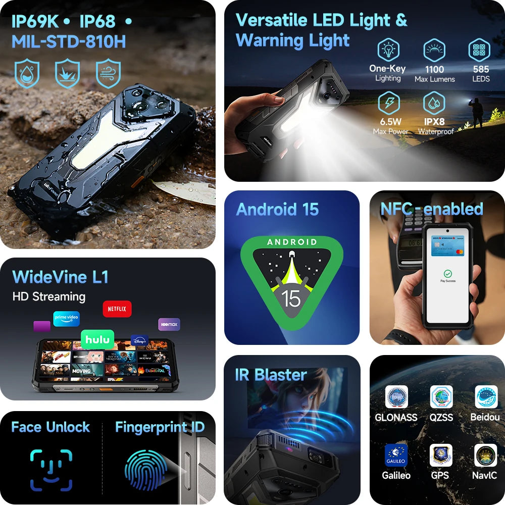 【World Premiere】Ulefone Armor 34 5G AI Rugged Phone 25500mAh Up to 32GB+512GB 120Hz 6.95" NFC Android 15 Smartphon