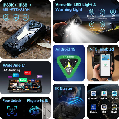 【World Premiere】Ulefone Armor 34 5G AI Rugged Phone 25500mAh Up to 32GB+512GB 120Hz 6.95" NFC Android 15 Smartphon