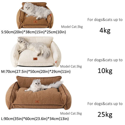 Pet Sofa for Dogs Cats Winter Warm Cat Bed Nest Dog Sleeping Mat Removable Washable Pet Supplies All-season Universal Kennels