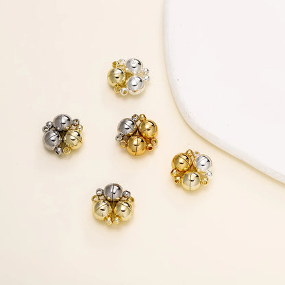 4/6pcs/lot 8*14MM 14K/18K Gold Plated Metal Brass Magnetic Bracelet Clasp Beads for DIY Jewelry Making Findings Accessories