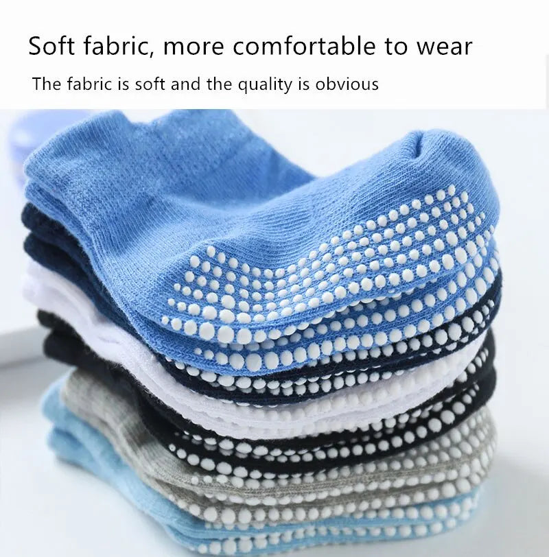 6 Pairs/Lot Cotton Baby Anti-slip Boat Socks For Boys Girls Low Cut Floor Kids Toddler Sock With Rubber Grips For 0-1Years