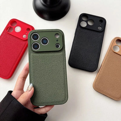 Business Moon Pit Texture Phone Case, Solid Color Full‑Coverage Shockproof Protective Cover for iPhone 17 Pro Max 16 15 14 13 12