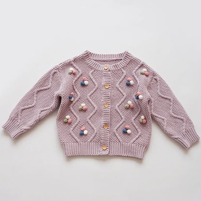 Baby Girls Embroidery Sweater Cardigan Autumn Fashion Cotton Floral Collar Kids Knitted Cardigan Rabbit Coat Outerwear Korean