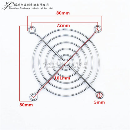 8cm cooling fan mesh cover 80x80mm 8025 fan protection iron mesh 304 stainless steel mesh