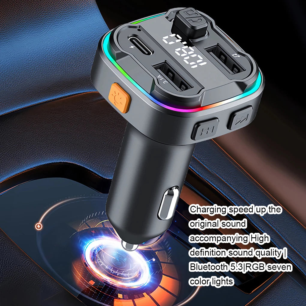 FM12B 1.44 Inch LCD Bluetooth Car MP3 Player Handsfree Wireless FM Transmitter Radio Adapter USB Car Charger Remote Control