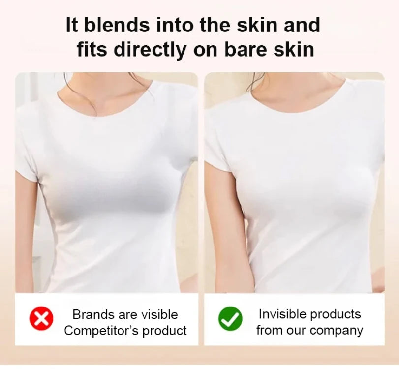Women's Large Breasts Underwear Wide Shoulder Invisible Corset Antibump Thin Underwear with Bra Pads