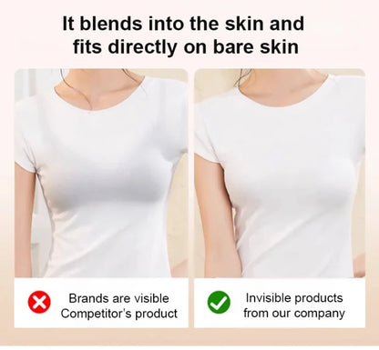 Women's Large Breasts Underwear Wide Shoulder Invisible Corset Antibump Thin Underwear with Bra Pads