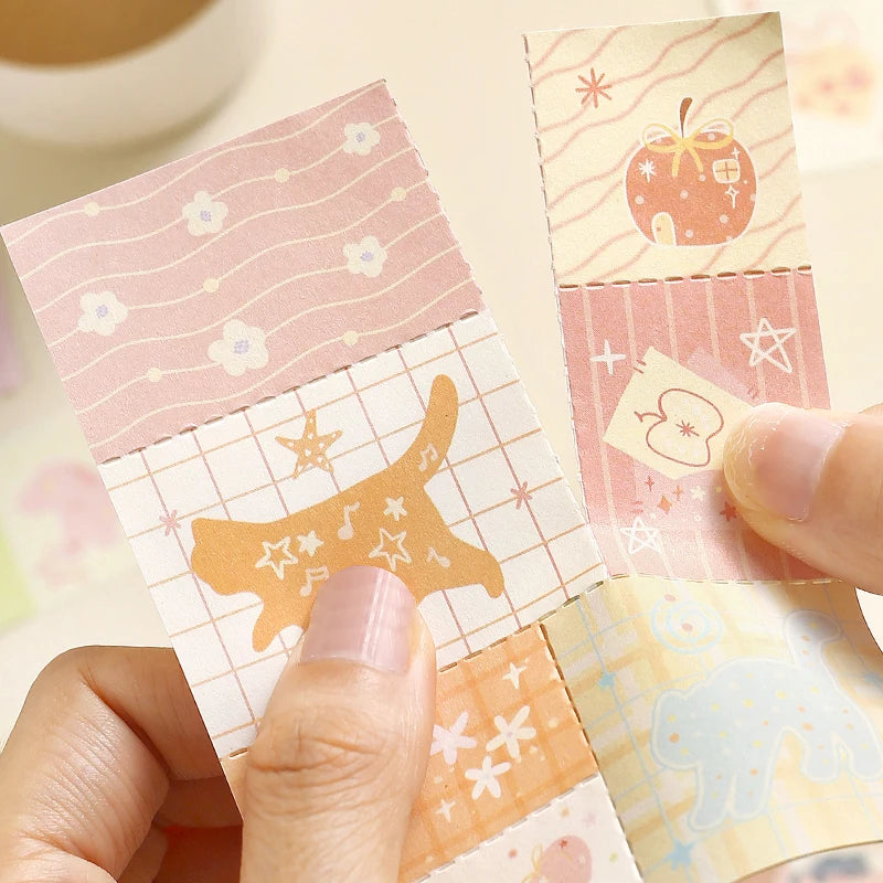 50sheets Dreamy Town Series Kawaii Ins Cute Handbooks Decoration Message Notes DIY Handmade Scrapbook Aesthetic Supplies