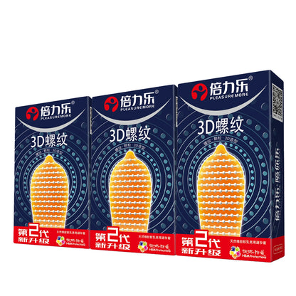 3D Ribbed Condoms 10pcs-50pcs Textured Studded Natural Latex Lubricated Men Extra Stimulation Smooth Silky Wet Sensation Beilile