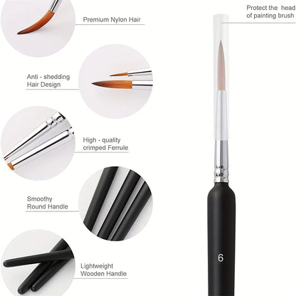 10/11pcs Miniature Paint Brushes, Detail Tip Paint Brushes Set With Ergonomic Handle - Suitable For Acrylic Painting, Oil, Wat