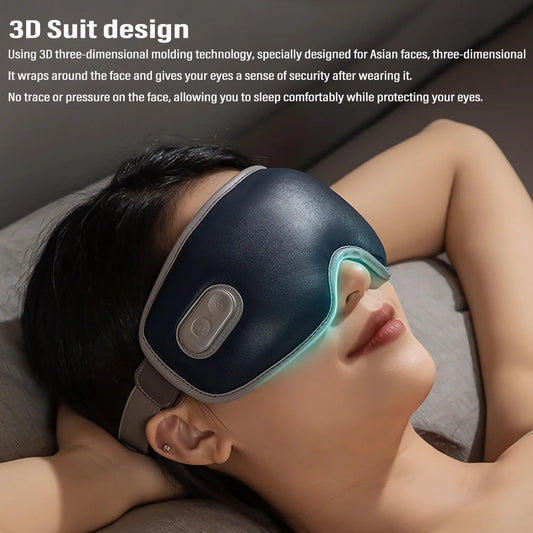 7 režimų išmanusis akių masažuoklis, įkraunamas per USB, akių kaukė, 3D vibracinis masažas, atpalaiduojantis akis, šilta, miego šešėlis, biuras, namai, kelioninė akių kaukė