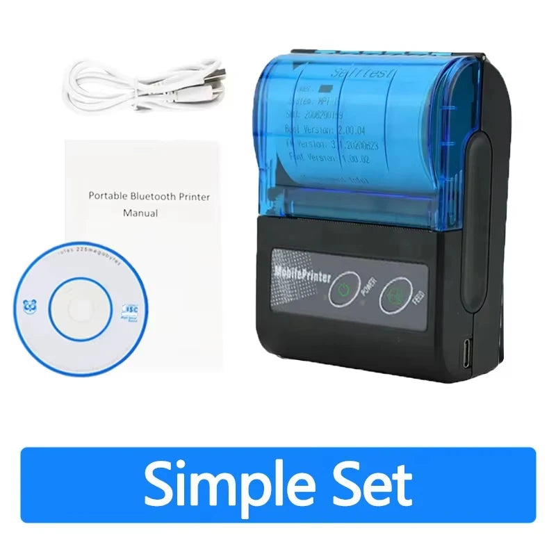 58mm Mini Portable Thermal Printer Receipt Mobile Wireless Bluetooth Ticket Bill Printer For Printing Labels/Tickets Receipt