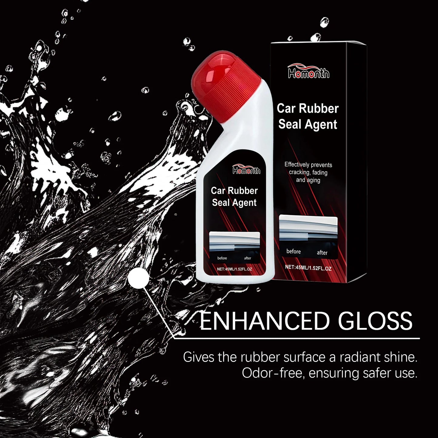 Car Rubber Care Agent–Anti-Aging, Repairs,Restores Black Luster,Resists High & Low Temperatures,Gentle Formula,Non-Corrosive