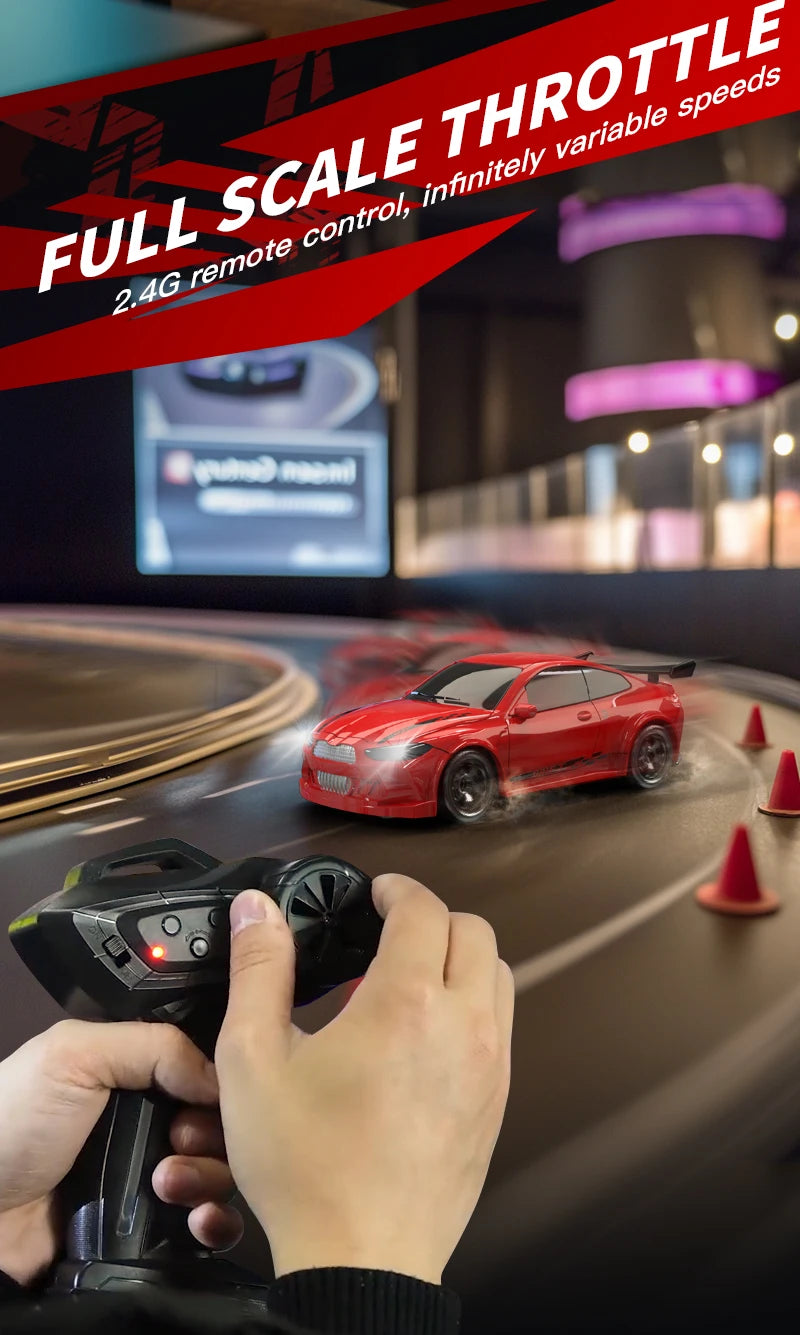 KF20 1/64 High Speed Drift RC Car 2.4G 4WD Remote Control Desktop Mini GTR Racing Model Cars for Boys Kids Toy Gift