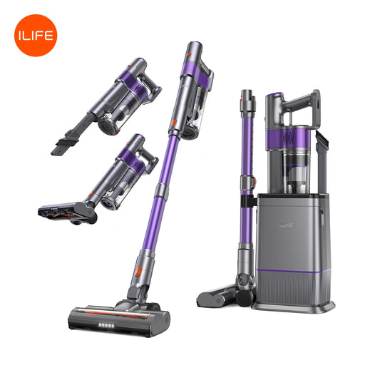 ILIFE H90 Pro New Handheld Vacuum with Dust Collection & Charging Station 2-in-1, Strong Suction Low Noise, Perfect for Pet Hair, 35kpa Powerful Suction, 6-Stage HEPA Filtration