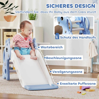 3 in 1 children's giraffe slide, basketball hoop ball, blue, children's slide, toy slide, children's toy slide, outdoor slide, slide