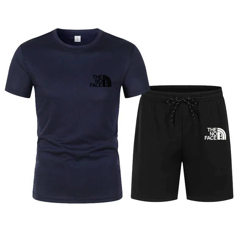 Summer Fashion Trend Casual Sports Two-Piece Set Trendy Men's Short-Sleeved T-Shirt+Shorts Set