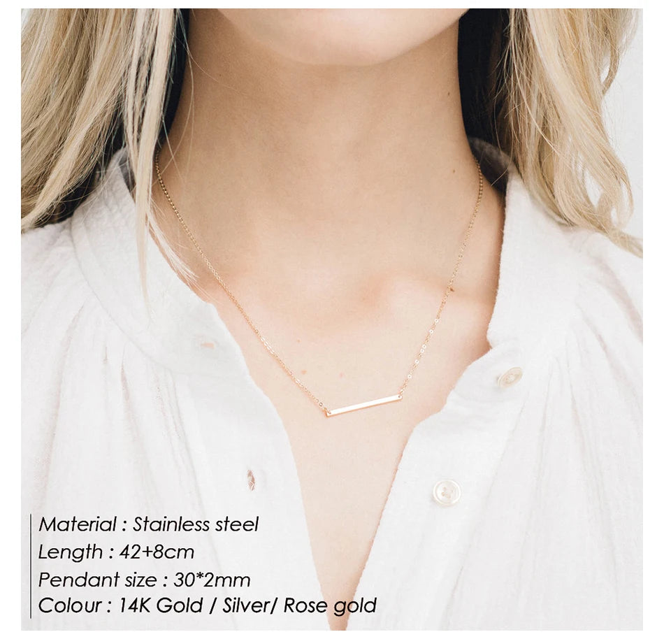 EManco Name Sentence Letter Necklace Women's Stainless Steel Necklaces Customized Initial Pendant Factory Direct