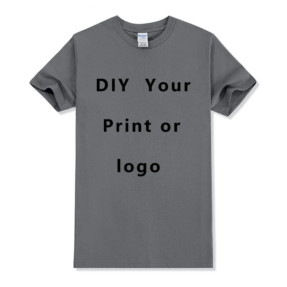 EU size 100% pure cotton custom T-shirt front and back team school uniform store logo text photo for men's personalized high-end