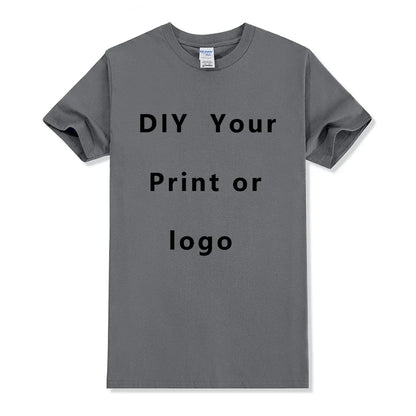 EU size 100% pure cotton custom T-shirt front and back team school uniform store logo text photo for men's personalized high-end