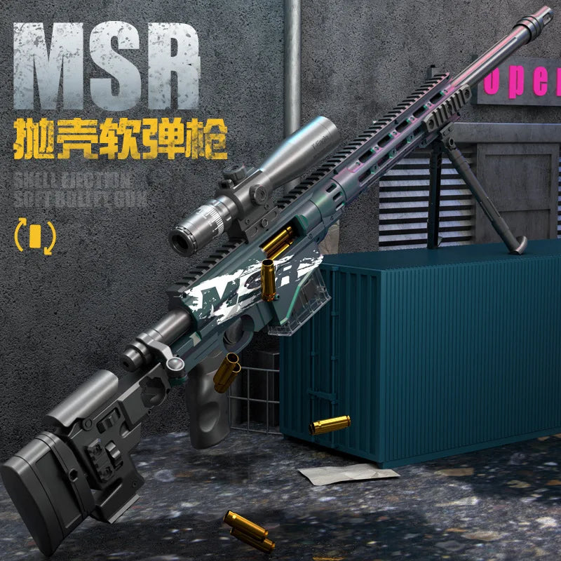 93CM MSR Shell Ejecting Sniper Toy Gun - Realistic Bolt Action & Shell Ejection, Perfect for Outdoor Battles & Cosplay