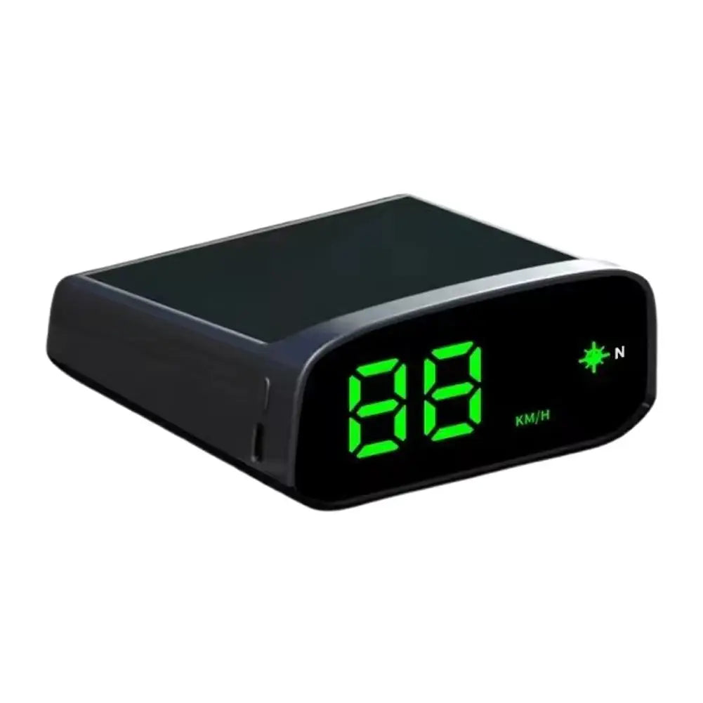 Solar HUD Head-up Display HD LED Car Speedometer Solar+Type-C Dual Charging Overspeed Alarm Safe Driving Universal Accessories