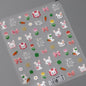Lovely Red Fruit Strawberry Cherry Bowknot Love Heart Star Silk Ribbon 5D Nail Art Stickers Chic Self Adhesive Manicure Decal