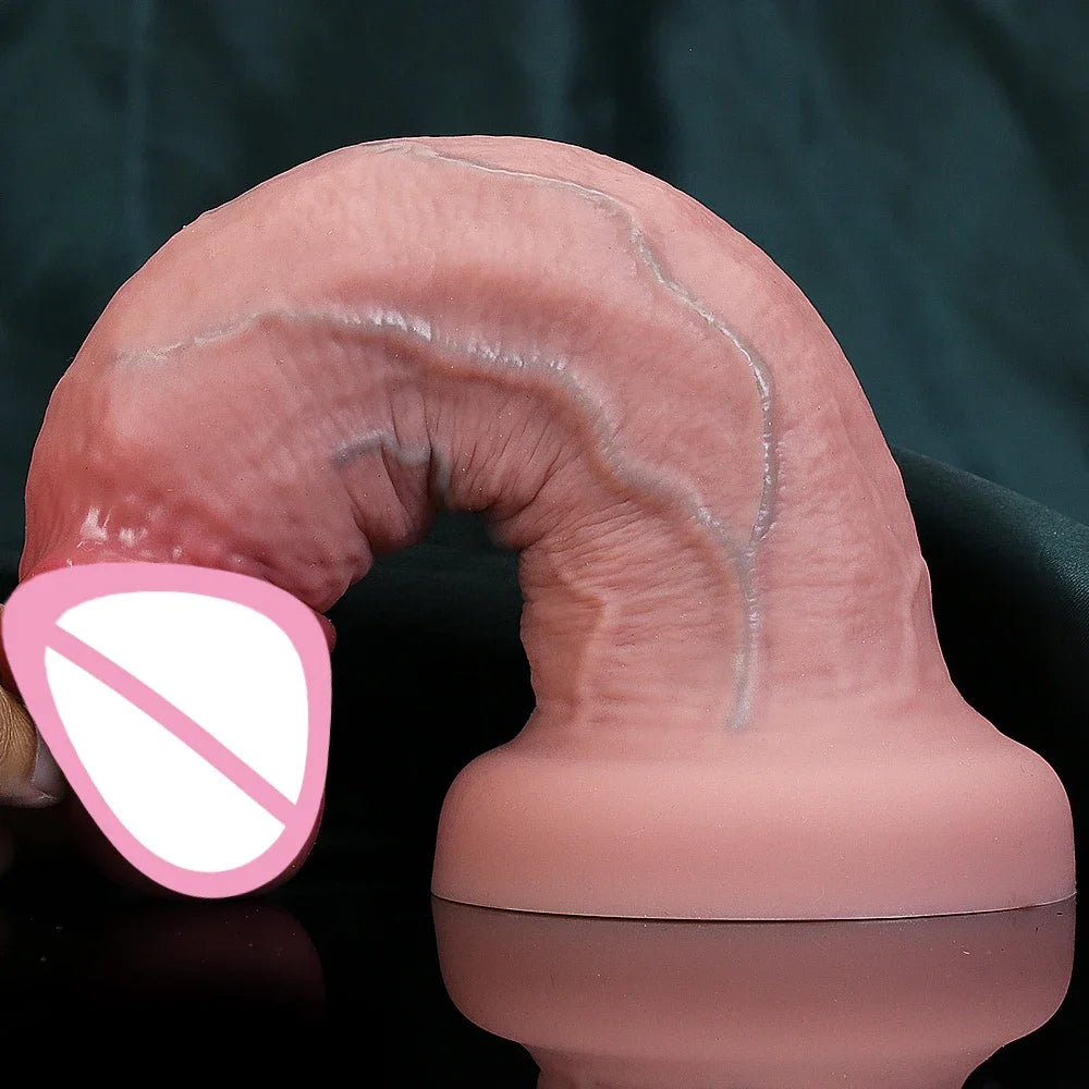 4Sizes Advanced Realistic Soft Dildo Big Thick Fake Penis Double Silicone Cock Woman Man Masturbation Suction Cup Anal Sex Toys