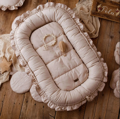 Wind Lace Cotton Baby Crib Mid Bed Baby Anti Startle Newborn Biomimetic Bed Portable Sleeping Bed