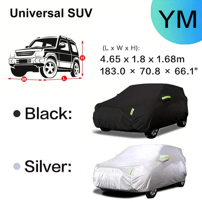 Car Cover Outdoor Protection Exterior Sun Snow UV Covers SUV Sedan Auto Sunshade Dustproof Waterproof Black Silver