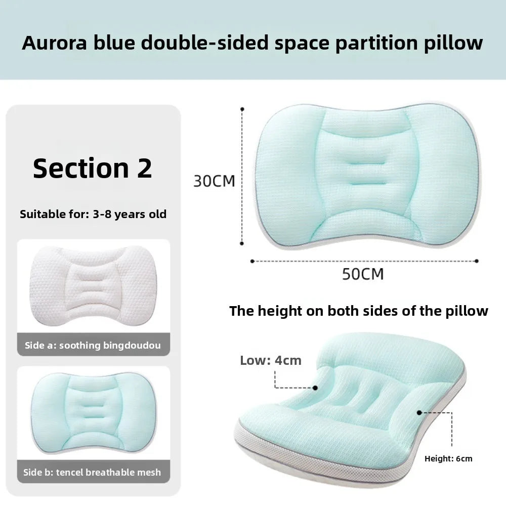 New Reversible Pillow Breathable Comfortable Newborn Pillow Green Soft Sleep Pillow Children