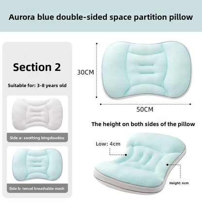 New Reversible Pillow Breathable Comfortable Newborn Pillow Green Soft Sleep Pillow Children