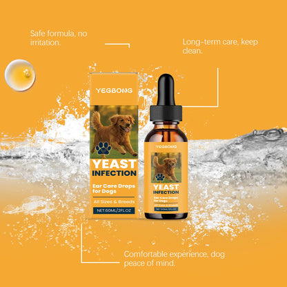 Yegbong Ear Care Drops for Dogs Pet Ear Cleaner Odor Control Dog Ear Care Soothing Ear Drops Deodorization Itchy Cleaning Liquid