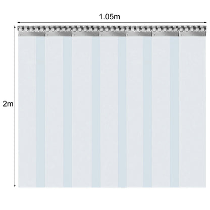 7X PVC Strip Curtain Plastic Soft Freezer Room Door Curtain Kit Hanging 18cm X2m Air-Conditioning Heat Insulation