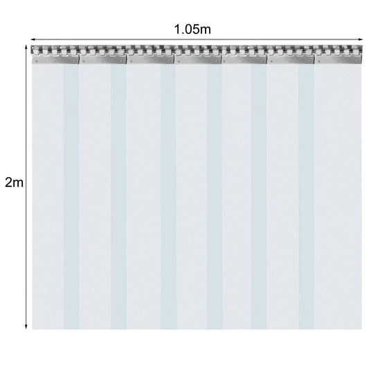 7X PVC Strip Curtain Plastic Soft Freezer Room Door Curtain Kit Hanging 18cm X2m Air-Conditioning Heat Insulation