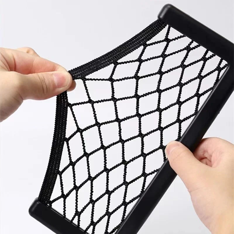 Car Seat Gap Organizer, Universal Mesh Storage Net Pocket with Strong Adhesive for Phone, Cards, Keys - Black Car Accessories