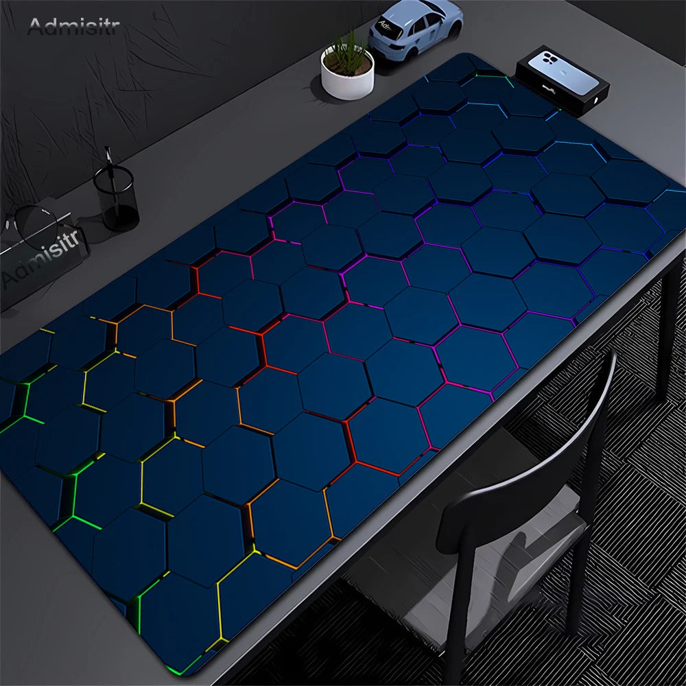 Geometric Large Mouse Pad 100x50cm Big Computer Mousepads Hexagon Mousepad Big Keyboard Mat Gamer Mouse Pads Non-SlipDesk Mats