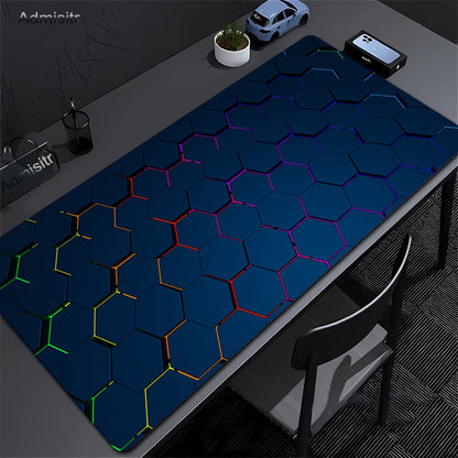 Geometric Large Mouse Pad 100x50cm Big Computer Mousepads Hexagon Mousepad Big Keyboard Mat Gamer Mouse Pads Non-SlipDesk Mats
