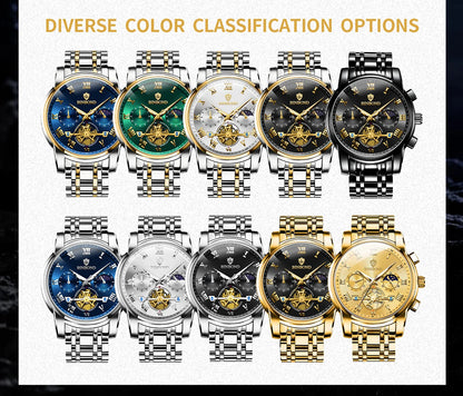 BINBOND Chronograph Men's Watches Accurate Quartz Watch For Men Luxury Luminous Waterproof StopWatch Durable Reloj