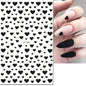 3d Nail Art Stickers Red Black White Love Hearts Stars Clouds French Full Tips Adhesive Nail Decals Slider For Manicure