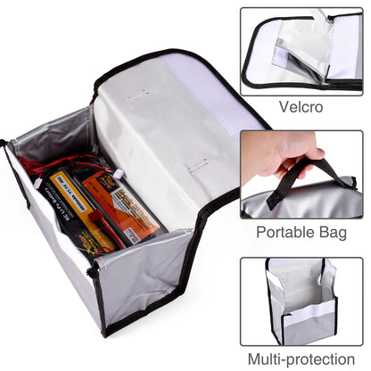 Lipo Guard Safety Bag Fireproof Explosion-Proof Portable Lipo Safety Bag 215*115*155mm for RC FPV Racing Drone Car Battery Safe