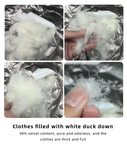 Maomaokong 2023 Women Winter Natural Real Fur Collar Thick White Duck Down Jacket Luxury Female Clothes Outerwear Puffer Coat