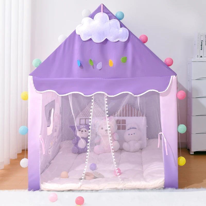 Children's foldable game tent, portable indoor/outdoor game tent with window cut, secret base, birthday party decoration ideal g