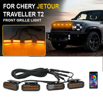 For Chery Jetour Traveller T2 2026 LED Front Grille Light Car Daytime Running Light Wheel Eyebrow Lamp for Pickup Accessories