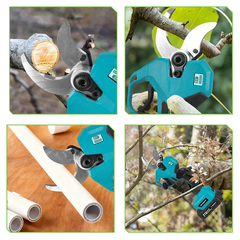 NEWBENY 65MM 2 Gears Brushless Electric Scissors Cordless Pruning Shears Fruit Tree Branch Power Tools For Makita Battery Pin