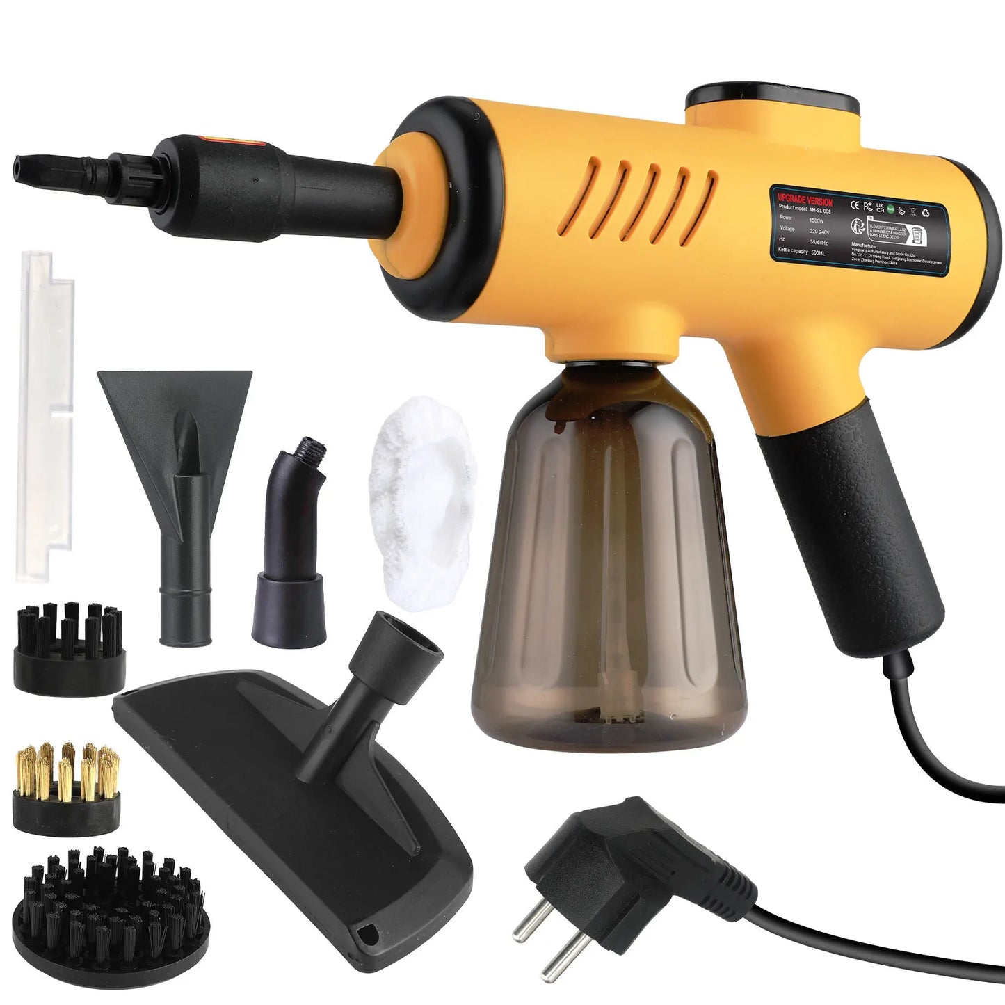Steam Cleaner, Pressurized Handheld Steam Cleaner for Home with 8pcs Accessories, Use Steamer for Cleaning